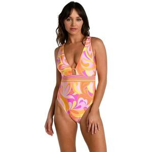 Sunshine 79 Women's Standard Plunge Mio One Piece Swimsuit, Retro Swirl 4 $128